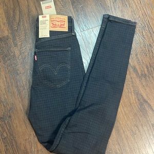 Levi | 720 houndstooth women’s jeans mile high skinny black grey jeans 2L NWT